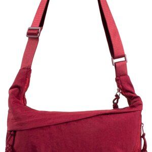 Women's Nylon Hobo Crescent Crossbody Bag, Multi-Pocket Sling Bag, Half Moon Sho